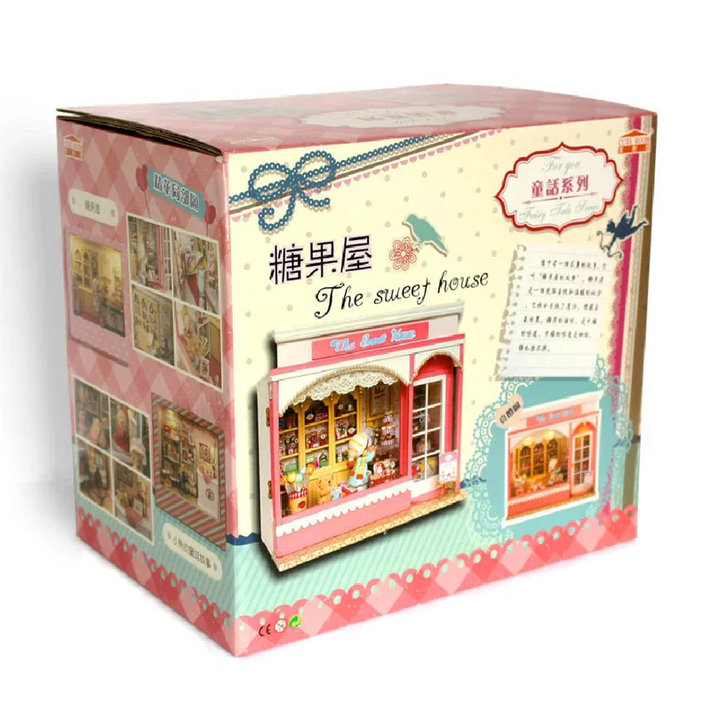 DIY miniature Wooden Doll house Furniture Dust Cover Dollhouse Kit House Model Toys For Children Christmas Gift R26 DIY miniature Wooden Doll house Furniture Dust Cover Dollhouse Kit House Model Toys For Children Christmas Gift R26