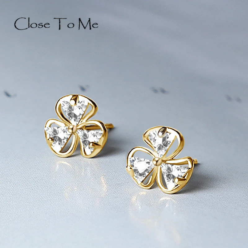 

Close To Me Real S925 Sterling Silver Creative Handmade Fine Jewelry Temperament Flower Simple Stud Earrings for Women