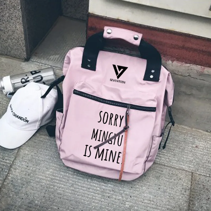 Kpop Harajuku рюкзак Idol Забавный Mochila Seventeen 17 рюкзаки для девочек-подростков школьная сумка холщовый рюкзак в стиле хип-хоп - Цвет: pink 7