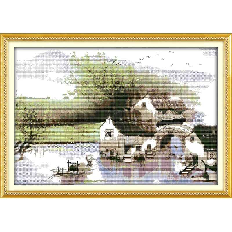 

Everlasting love Enjoyable Jiangnan spring Chinese cross stitch kits Ecological cotton stamped 11 CT DIY Christmas decorations