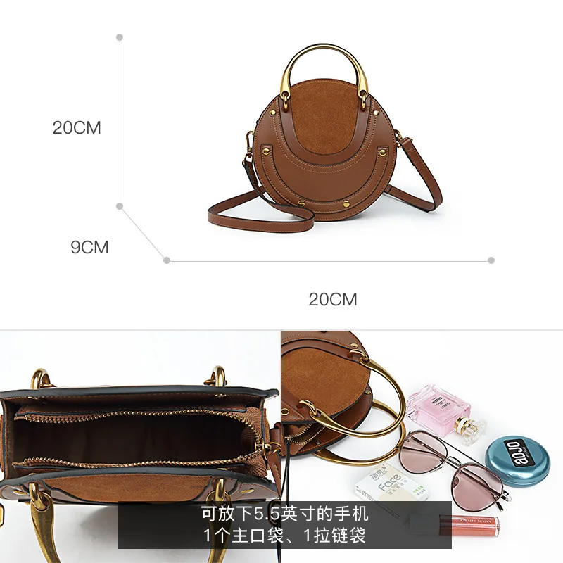 White Qualité Véritable De brown 2019 Mode Femmes Cuir Cercle black Sacs Main En Sac Supérieure Marque Bandoulière Caker À APz5Waxz