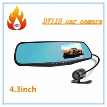 Car DVR Camera Dual Camera Video Recorder Camcorder Rearview Mirror Dash Cam G-Sensor HD 1080P 4.3” 170 Degree night vision