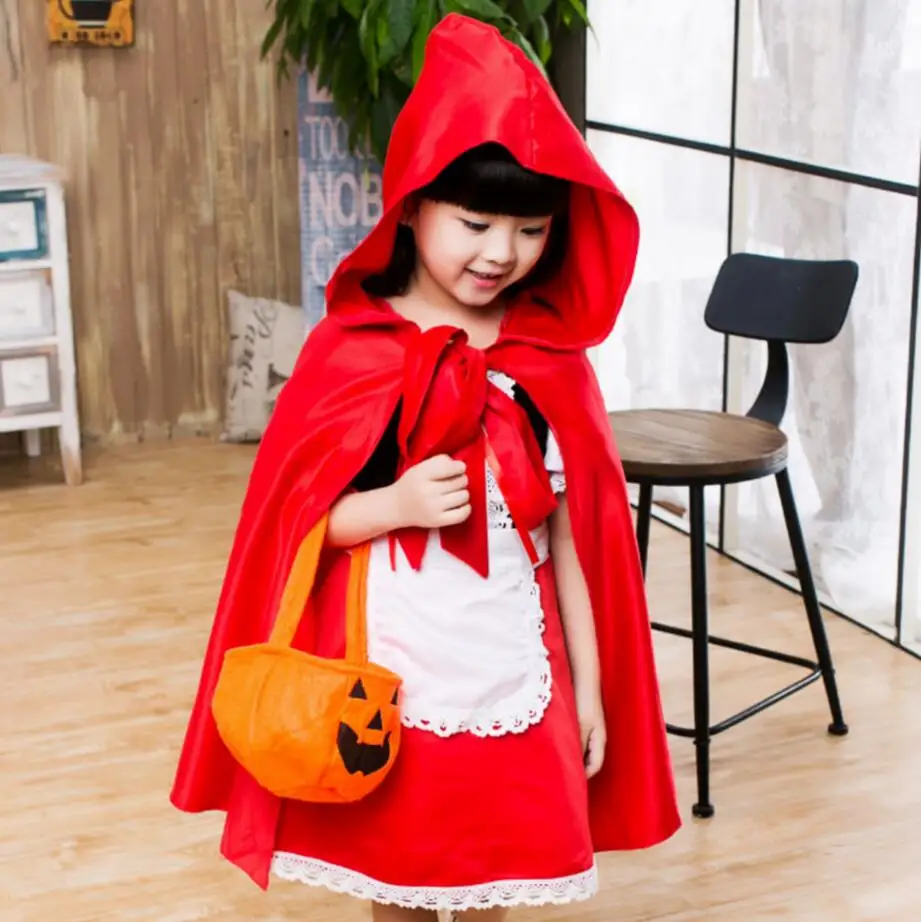 2016 Cute Little Red Riding Hood Costume Girl Kid s Halloween Cosplay Clothing Children s Princess