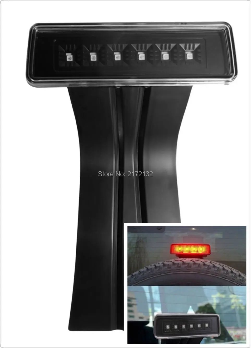 

1pcs 15W Clear 6 LED Rear Tail 3rd Brake Light Third Brake Lamp for Jeep Wrangler JK 07-15