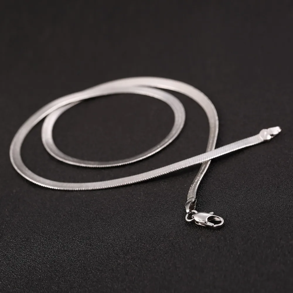 Fashion Silver Blade Chain Flat snake chain Necklace For Women Man