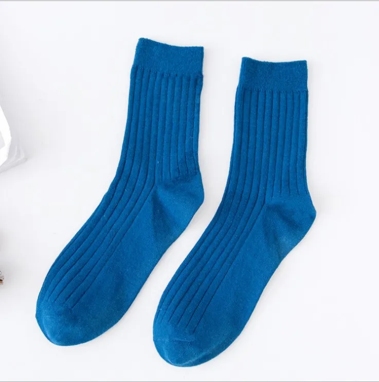 ARMKIN 10 цветов носки для мужчин Высокое качество чёсаный хлопок чистый цвет skarpety повседневные calcetas - Цвет: Синий