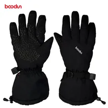 Зимние теплые лыжные перчатки Boodun для мужчин и женщин, спортивные водонепроницаемые ветрозащитные Нескользящие велосипедные перчатки для катания на снегоходах