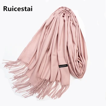 

hot sale 2020 brand women winter scarves shawls cashmere scarf wrap lady pashmina solid long size soft bandana foulard female