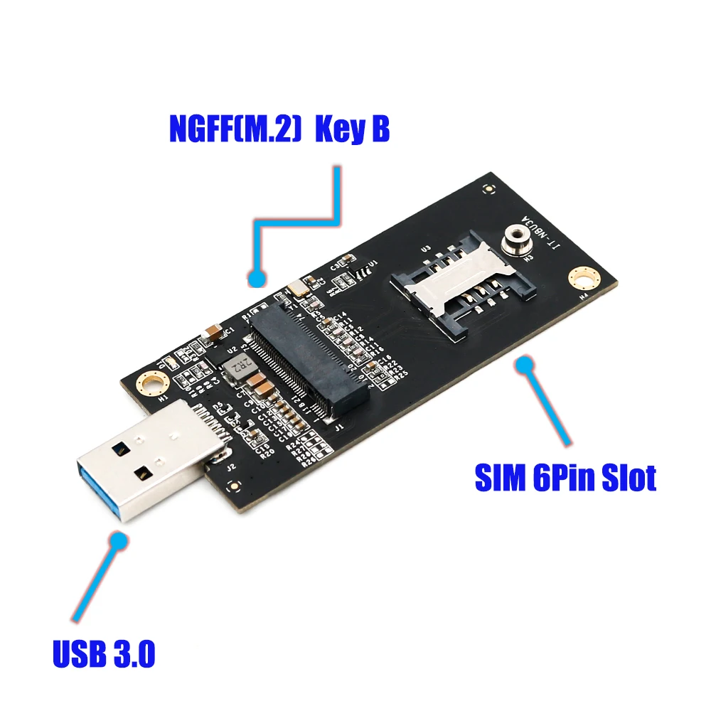 Добавьте на карточках USB к M.2/M2/NGFF/USIM/Адаптерная плата PCIE Райзер M.2 USB 3,0 карты/гладильная доска с SIM 6pin для WWAN/LTE 2/3/4G модуль