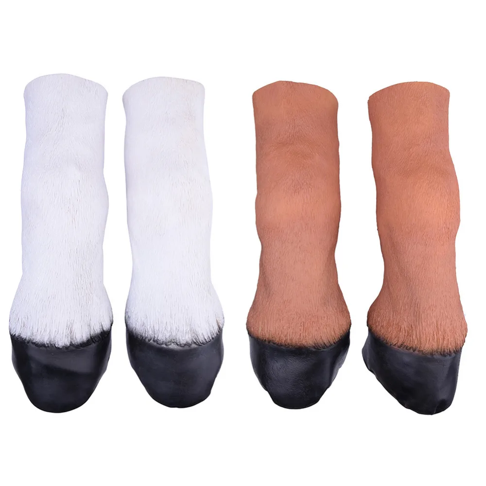 

1 P Adult Latex Horse Hooves Costume Gloves Set Of 2 Horse Foot Mask Halloween Party Fesival Item
