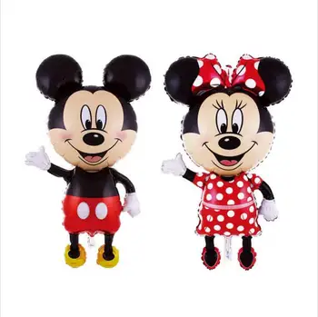 

KUWANLE 10pcs/lot 110*64cm Mickey Minnie Mouse Balloons Cartoon Foil Helium Balloon Birthday Party Supplies Decoration Globos