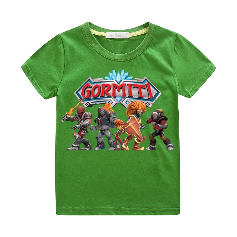 Летние футболки Gormiti для мальчиков повседневные белые футболки для девочек, топ, костюм детские футболки с героями мультфильмов детские футболки г. ZA003 - Цвет: Green T-shirts