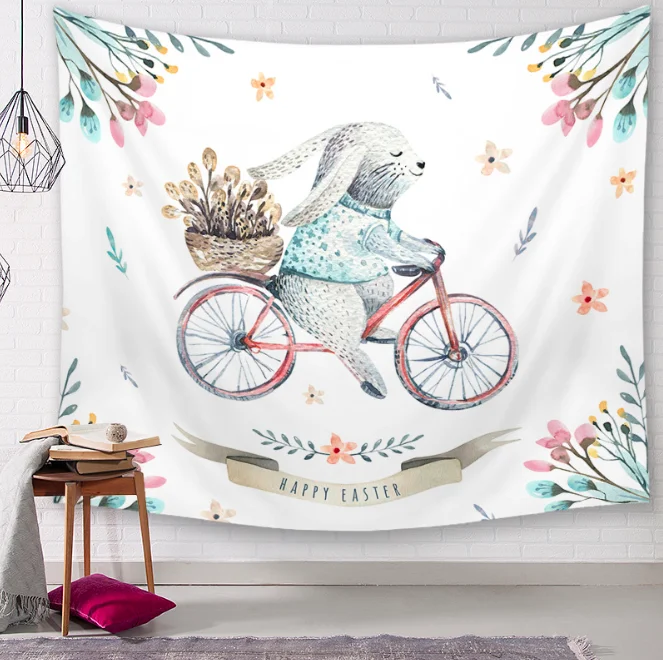 

Cute Kid Rabbit Bunny Decorative Tapestries Bathroom Outdoor Tapestry Wall Hanging Sheet Picnic Cloth Home Decor Tablecloth Gift
