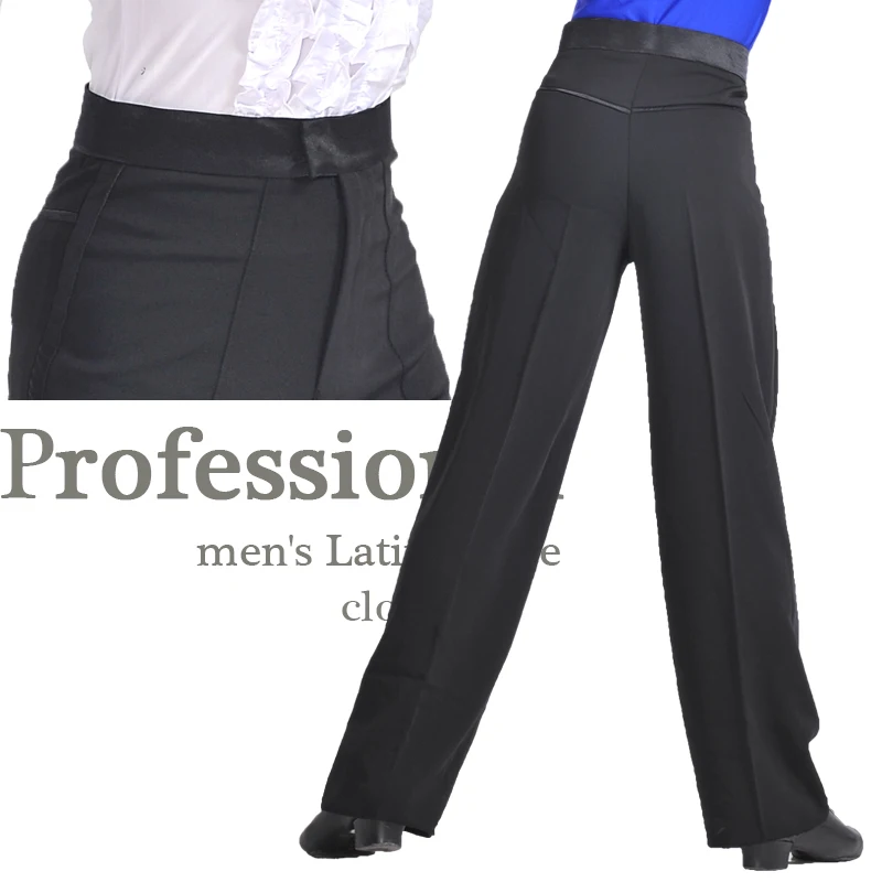 Black Professional Mens Fringe Dance Pants Latin Dance Pants Men Flamengo Spandex Dancewear