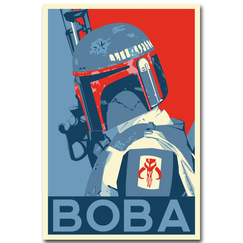 Плакат Boba Fett Star Wars 7 художественный постер из шелковой ткани с принтом