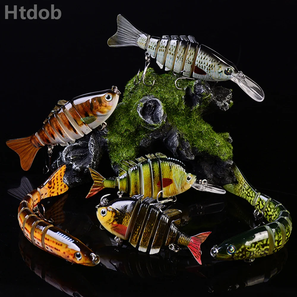 

6Pcs Mixed Fishing Lures 8 Segments Lifelike Pike Bait Fishing Tackle Crankbaits Hard Jointed Baits Wobbler Swimbait Minnow Lure