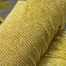 Lemon желтый циркон круглая огранка 2/3/4 мм 1" для бижутерии, материал для рукоделия свободные бусы fppj бусы оптом натуральный драгоценный камень коралл