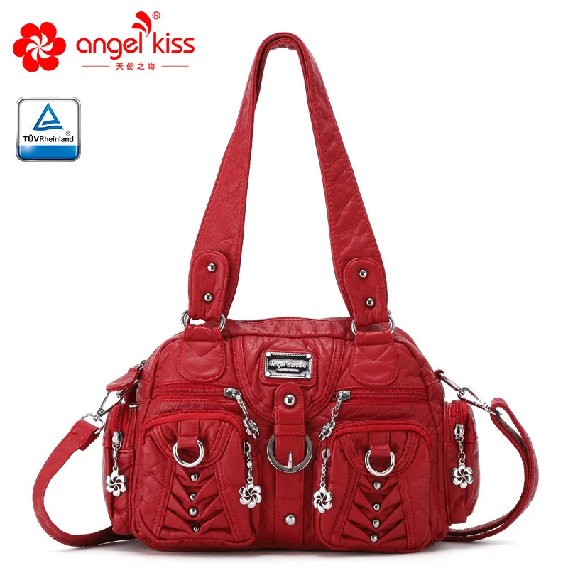 Angelkiss настоящая брендовая сумка Новая летняя модная Европейская и американская женская сумка через плечо маленькая сумочка - Цвет: Red