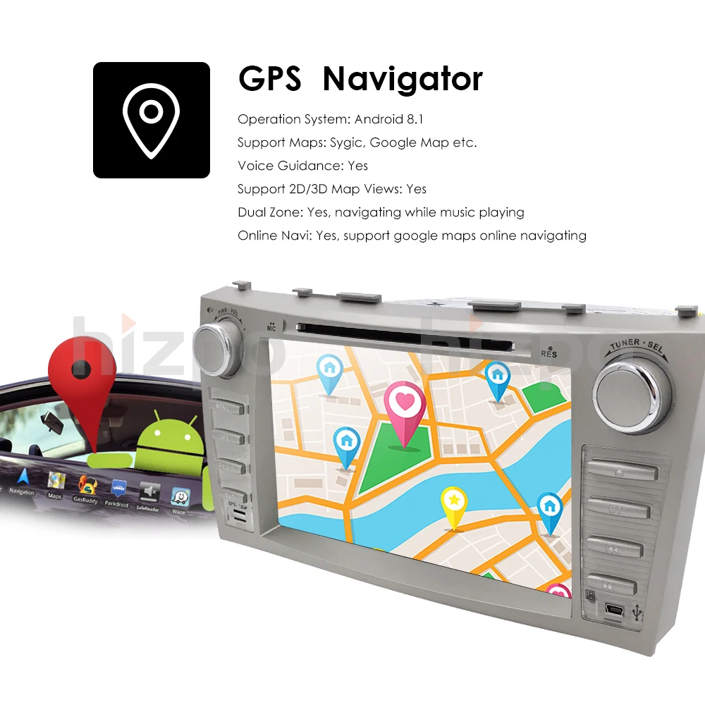 Flash Deal Autoradio 2 Din Android 8.1 Car DVD Player For Toyota Camry 2007 2008 2009 2010 2011Aurion 2006 Head unit Tape Recorder Wifi SWC 19