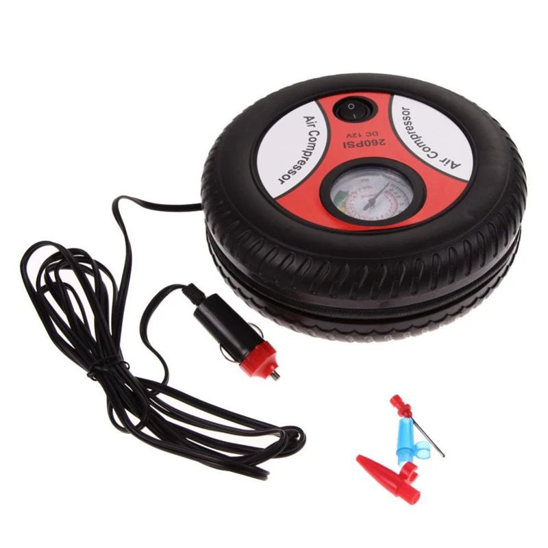 

Car Mini Inflatable Motor Pump Electric Tyre Pressure Monitor Compressor Portable PSI Air Pump 12V Tire Pump for Bike Motor Ball
