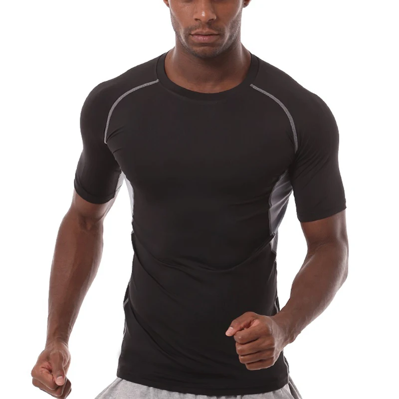 Men Compression T Shirt Short Sleeve Fitness Bodybuilding Jersey Quick