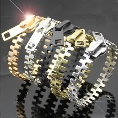 

European style cool fashion ZIP bangle bracelet 5 colors gold silver vintage
