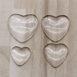 20 шт 25 мм 23 мм 20 мм 16 мм Прозрачная форма сердца стеклянные с плоской стороной Кабошон для изготовления ювелирных изделий