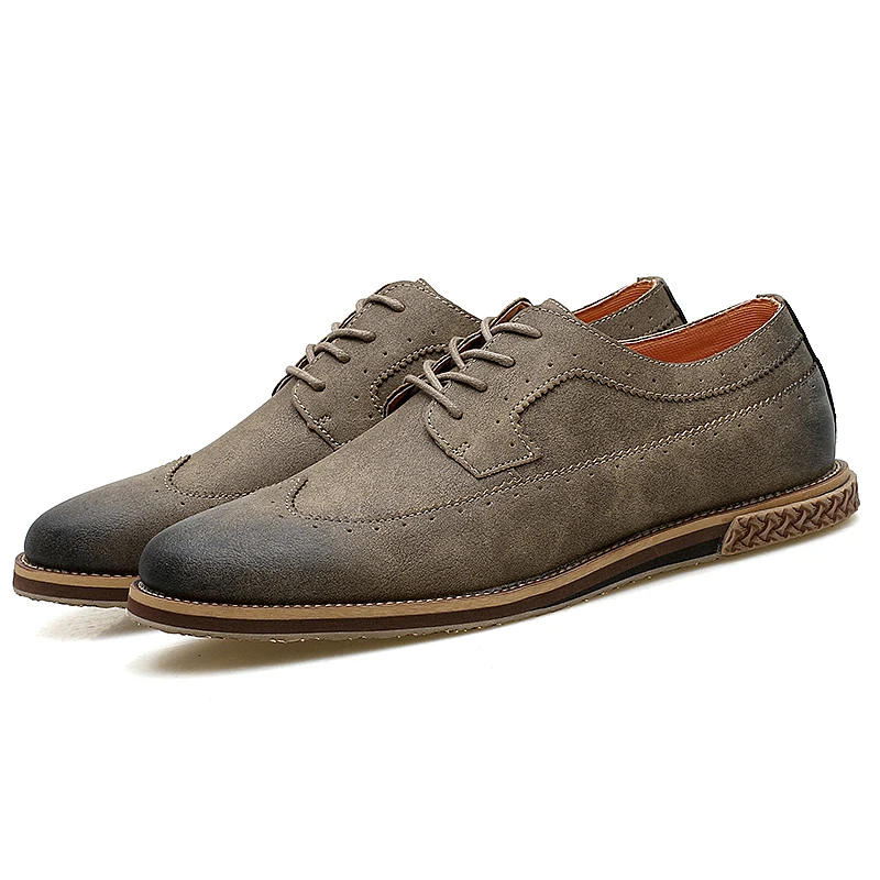 fashion suede leather men shoes elegant male footwear italian office leisure moccasins dress classic brogue oxford shoes for men (4)