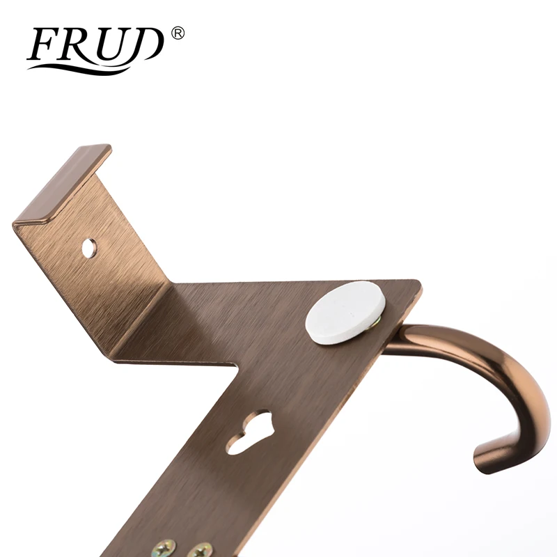 FRUD Brown Vintage Clothes Hook Towel Door Hook Space Aluminum 5 clothes Hooks No Need To Drill Holes Hardware accessoriesY38022