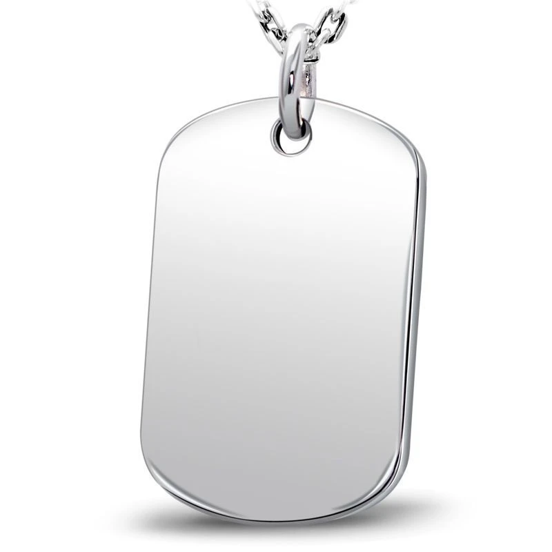 

Smooth Tag 999 Sterling Silver Retro Necklace Pendant Men Thai Silver Fine Jewelry Gift CH052777