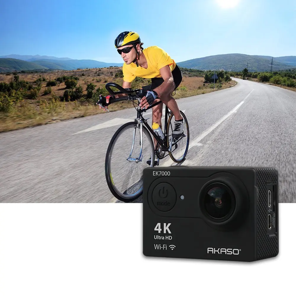 Водонепроницаемая Экшн камера AKASO EK7000 4K Wi Fi Ultra HD 12 МП угол обзора 170 градусов карта