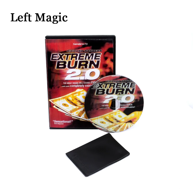 Extreme Burn 2.0 Money Magic Tricks Magic Comedy Stage Magic Props Gimmicks DVD