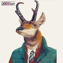 Масляная краска в рамке DIY Краска ing по номерам Mr and Miss deer Раскраска по номерам домашнее украшение для гостиной настенное искусство