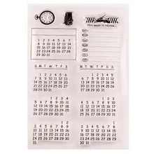 Мультфильм Календарь с изображением животных из мультфильмов бабочка силиконовый прозрачный резиновый штамп лист Рождество DIY