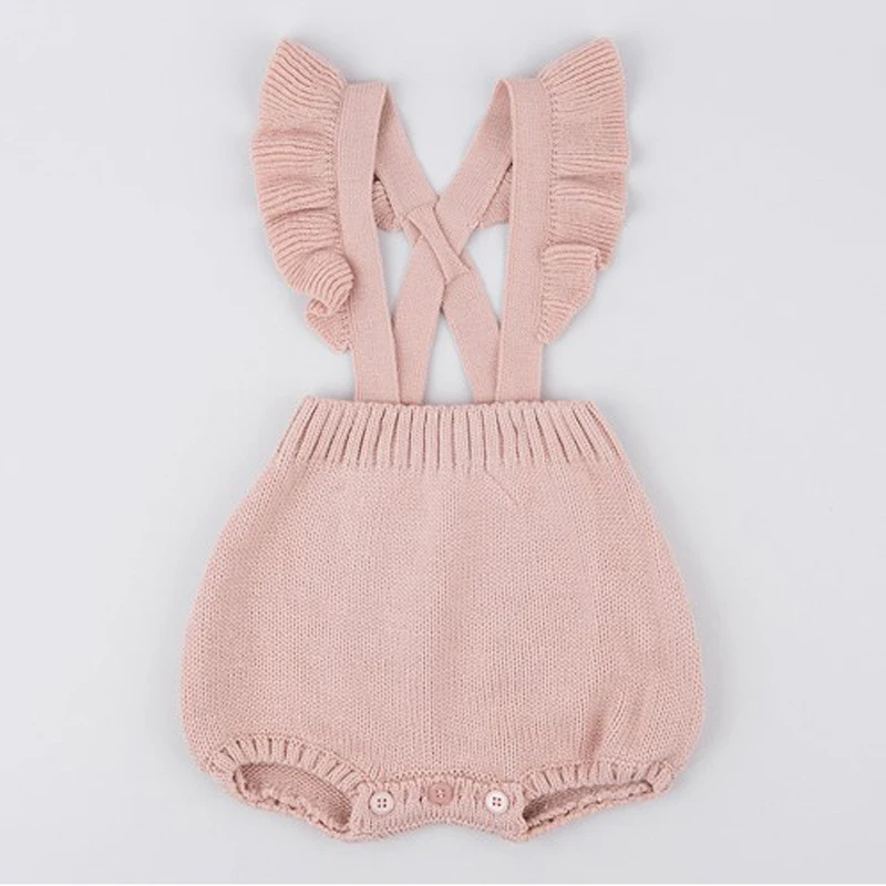 JOYHOPY Baby Clothing Newborn Infant Rompers Knitting Overalls Girls