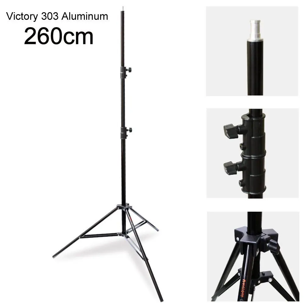 

Studio 303 8.5 Ft Photo Video Heavy Duty Aluminum Spring Cushioned Light Stand for Photography Flash Video Light