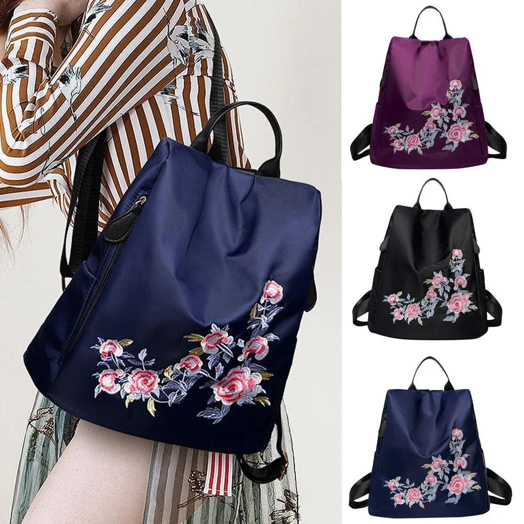 Xiniu Модные женские оксфорды водонепроницаемый вышитый большой емкости рюкзак известного бренда Zaino Да Донна дизайнерские сумки #30