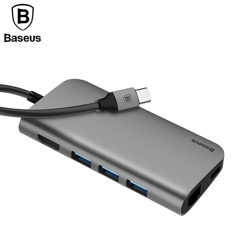 

8in1 USB Type C 3.1 HUB for Type C to 3 USB 3.0 / 4K HDMI / RJ45 Ethernet / Micro SD TF Card Reader / USB Type C OTG HUB gary