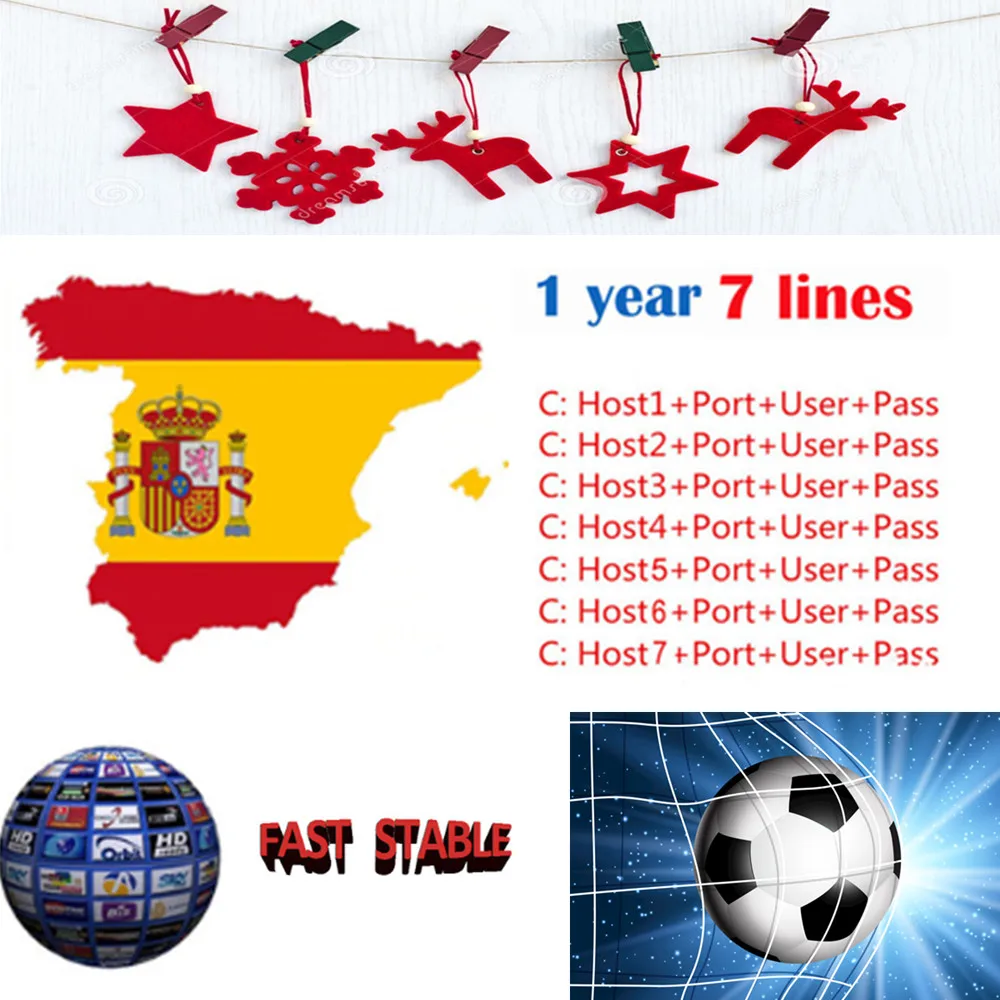 

2019 Fast and Stable CCCAM Europe Cline Server 1 year 7 Lines for Spain Portugal Italy Germany Support DVB S2 V7S HD TV Receiver