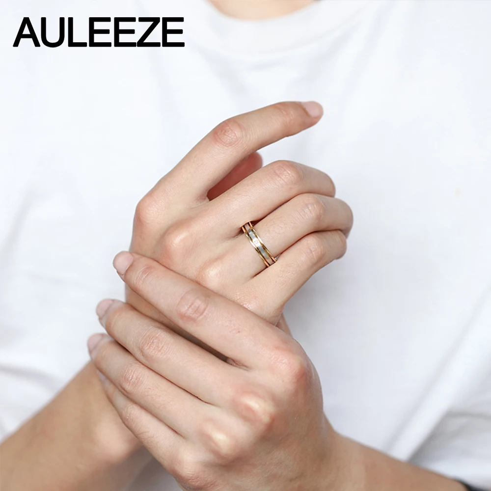 AULEEZE 0,52 cttw натуральным бриллиантом Пара Кольца 18 К желтого золота белого золота для мужчин и свадебное кольцо для женщин кольцо