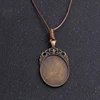 1pcs Zinc Alloy Antique Bronze 30*40mm Oval Cabochon Settings Blank Cameo Pendant Base Tray With Leather Cord For Jewelry Making ► Photo 3/6