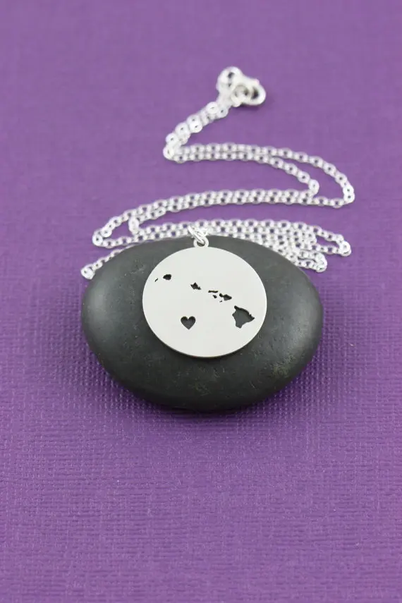 SALE Hawaii Necklace Hawaiian Islands Pendant Vacation Cruise Family