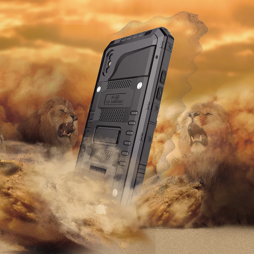 Бронированный металлический водонепроницаемый чехол Doom для iPhone XS Max XR