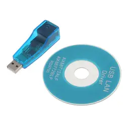USB 1,1 к LAN RJ45 Ethernet 10/100 Мбит/с адаптер сетевой карты для Win7 Win8 Android Tablet PC Синий оптовая продажа