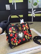 16 luxury box bag retro snakeskin embroidery Limited spell rose nail bead stereo portable box bag