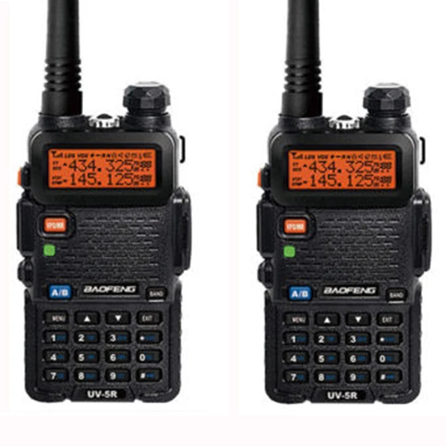 Горячая 2 шт ptt UV-5R baofeng гарнитура HT radio hf vhf морской cb радио Мобильный портативный двухсторонний цифровой 1 пара рация uv 5r - Цвет: Черный