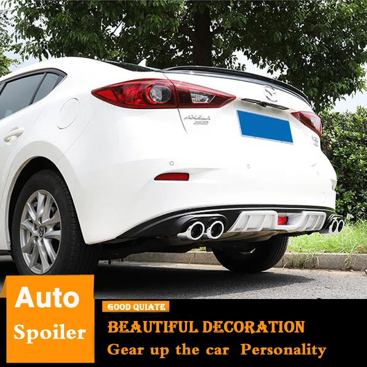 

For Mazda 3 Axela Rear Bumper Diffuser Bumpers Protector For Fit 2014-2017 New Axela Body kit bumper rear lip rear spoiler 2016
