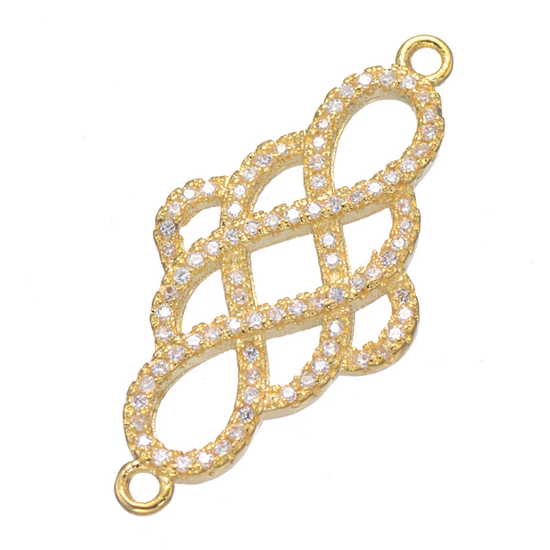 

5 pieces Micro Pave Jewelry Vintage Zircon Knot Charms For Jewelry Making Diy Crafts Wholesale Czech Connectors Jewelry Findings