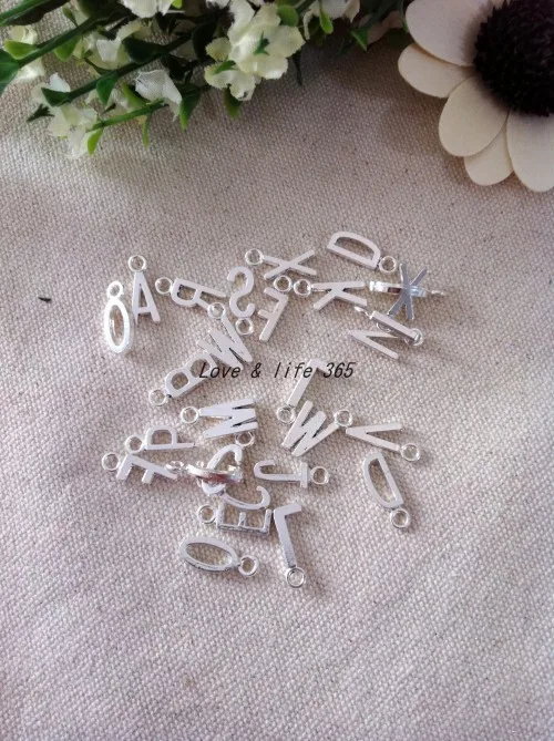 

Free Shipping 16*6mm 200pcs/lot Assorted A-Z Silver Gold Color Letters Beads Fit for Necklace & Bracelet Jewerly Making