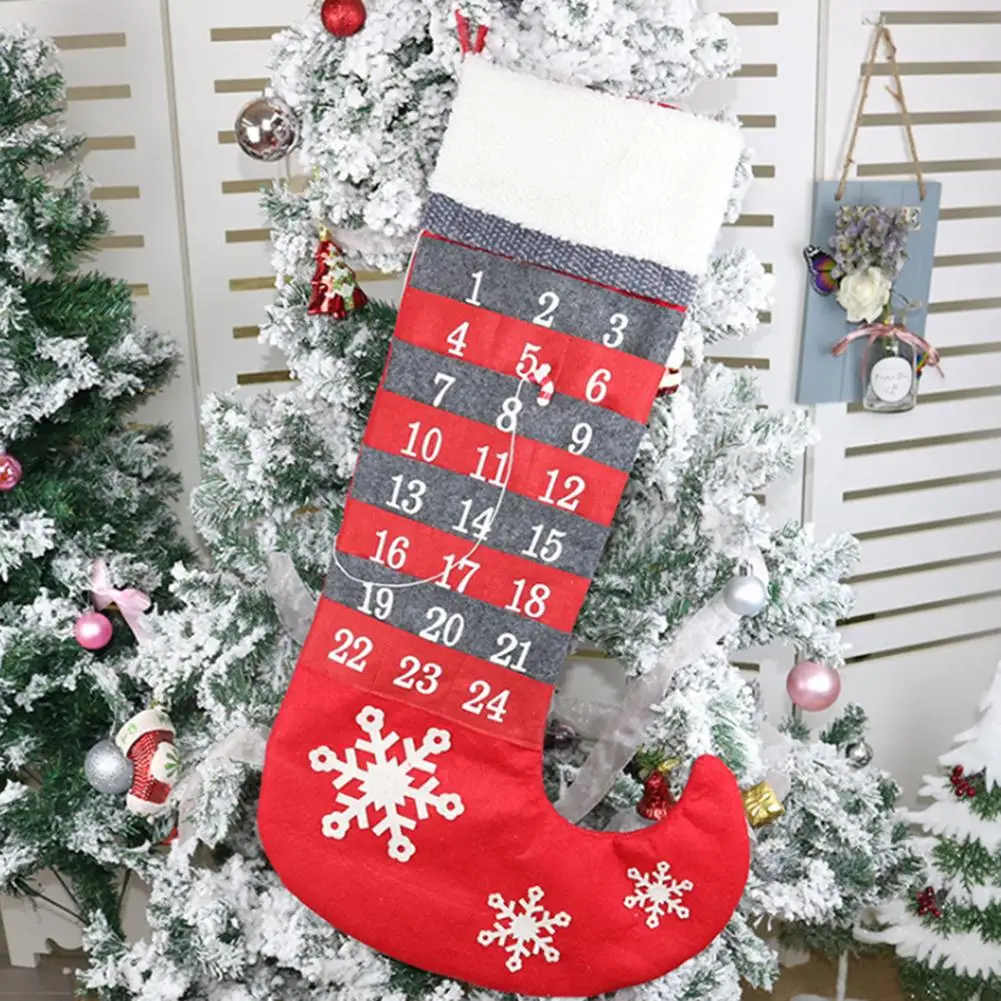 

Christmas Sock Ornaments Advent Calendar Set DIY Xmas Countdown Decorations Wall Door Hanging Pendant For Kids